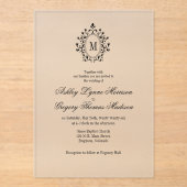 Minimal Monogram Acrylic Wedding Invitation Acryl Uitnodigingen (Voorkant)