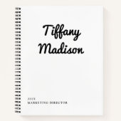 Minimal Monogram Black and White Custom Name Year Notitieboek (Voorkant)