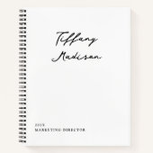 Minimal Monogram Black and White Custom Name Year Notitieboek (Voorkant)