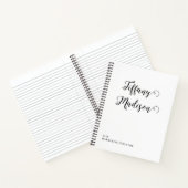 Minimal Monogram Black and White Custom Name Year Notitieboek (Binnen)
