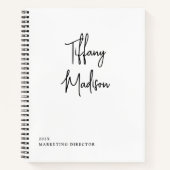 Minimal Monogram Black and White Custom Name Year Notitieboek (Voorkant)