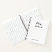 Minimal Monogram Black and White Custom Name Year Notitieboek (Binnen)