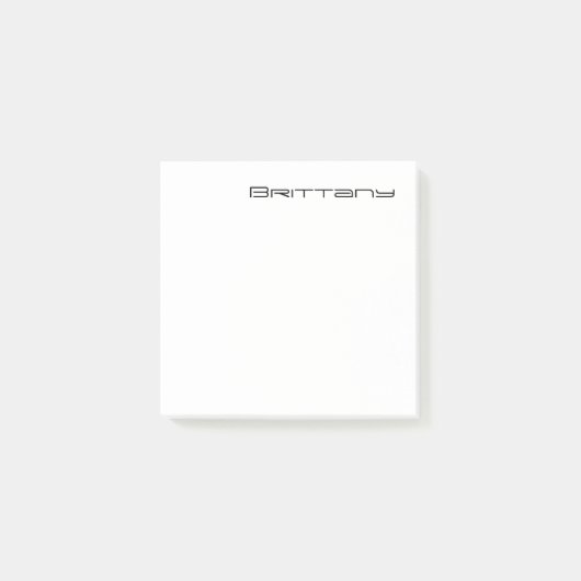 Minimal Monogram Black and White Custom Name Year Post-it® Notes (Voorkant)