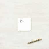 Minimal Monogram Black and White Custom Name Year Post-it® Notes (Op bureau)