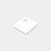 Minimal Monogram Black and White Custom Name Year Post-it® Notes (Schuin)