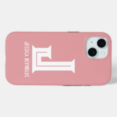 Minimal Monogram Blush Pink Case-Mate iPhone Case (Achterkant (horizontaal))
