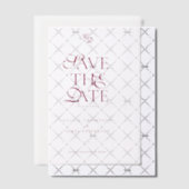 Minimal Monogram Deep Burgundy Script Wedding Vellum Uitnodigingen (Offset (Uitnodiging))