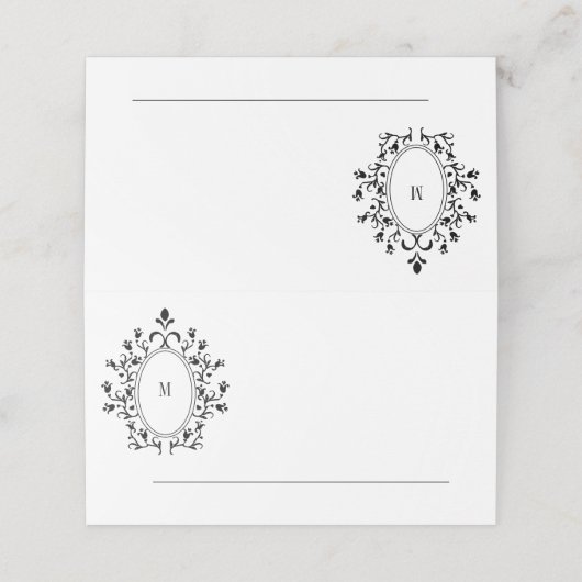 Minimal Monogram Event Card Plaatskaartje (Buitenkant ongevouwen)