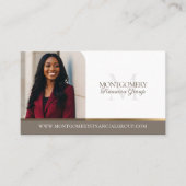 Minimal Monogram Financial Professional Photo Lux Visitekaartje (Voorkant)