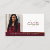 Minimal Monogram Financial Professional Photo Lux Visitekaartje (Voorkant)