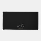 Minimal Monogram Initials Elegant Black Bureaumat (Voorkant)