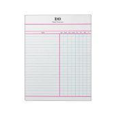 Minimal Monogram Initials Weekly Checklist Notepad Notitieblok (Linkerzijde)