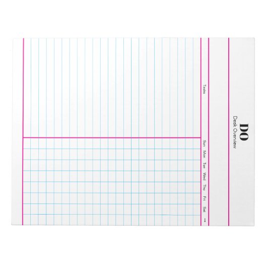 Minimal Monogram Initials Weekly Checklist Notepad Notitieblok (Voorkant)