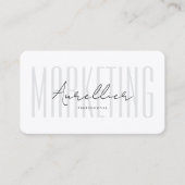 Minimal Monogram Marketing Professional Wit Visitekaartje (Voorkant)