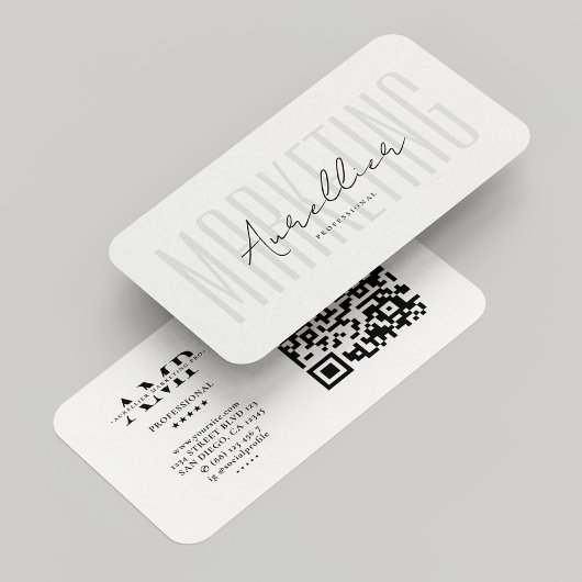 Minimal Monogram Marketing Professional Wit Visitekaartje