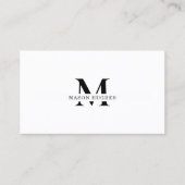 Minimal Monogram Professional Black and white Visitekaartje (Voorkant)