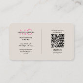Minimal Monogram Sand Pink Initials Beauty Visitekaartje (Achterkant)