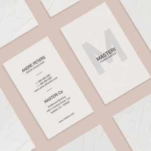 Minimal Monogram Shade Bord Grijs Modern Visitekaartje