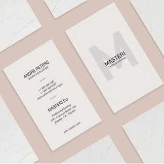 Minimal Monogram Shade Bord Grijs Modern Visitekaartje