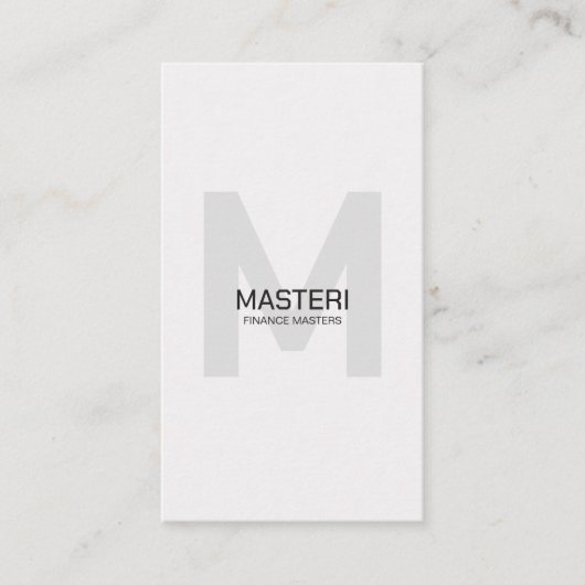 Minimal Monogram Shade Bord Grijs Modern Visitekaartje (Voorkant)