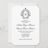 Minimal Monogram Wedding Invitation Kaart (Voorkant)