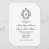 Minimal Monogram Wedding Invitation Kaart (Voorkant / Achterkant)
