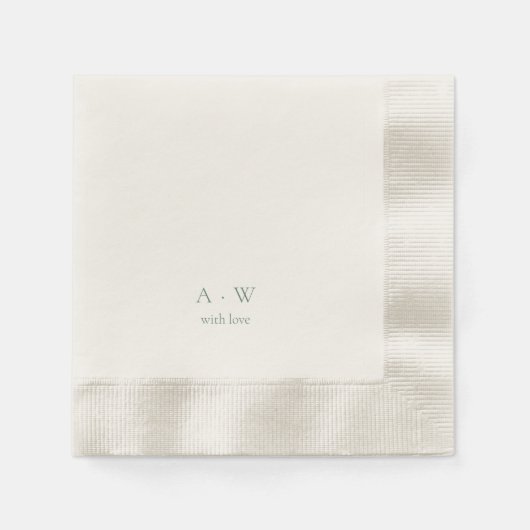 Minimal Monogram Wedding Napkins – with Love Servet (Voorkant)