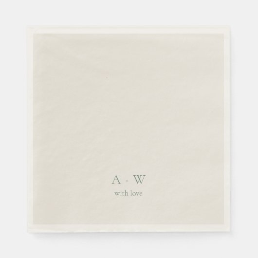 Minimal Monogram Wedding Napkins – with Love Servet (Voorkant)