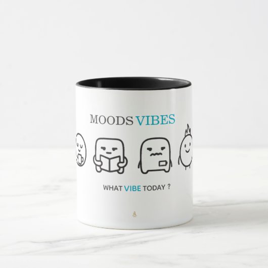 Minimal “Moods Vibes” Cute Line Art T-Shirt | Kali Mok (Midden)