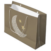 Minimal Moon & Gold Stars Celestial Large Gift bag Groot Cadeauzakje (Voorkant Gekanteld)