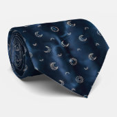 Minimal Moon Phase Pattern Stropdas (Opgerold)