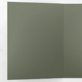 Minimal Moss Green Trifold Letter –  Drieluik Aankondiging (Binnenzijde eerst)