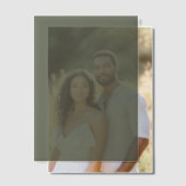 Minimal Moss Green Vellum Overlay – Uitnodigingen (Offset (Koppel))