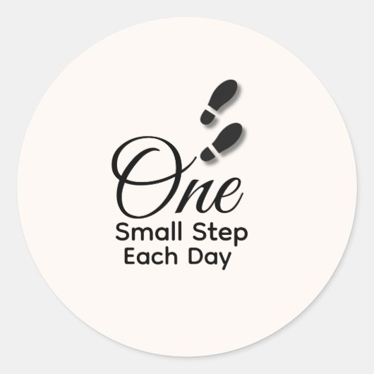 Minimal Motivational Sticker – One Small Step Each (Voorkant)