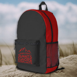 Minimal Mountain Art Hiking black red Backpack Bedrukte Rugzak