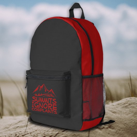 Minimal Mountain Art Hiking black red Backpack Bedrukte Rugzak