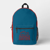 Minimal Mountain Art Hiking  blue red  Backpack Bedrukte Rugzak (Voorkant)