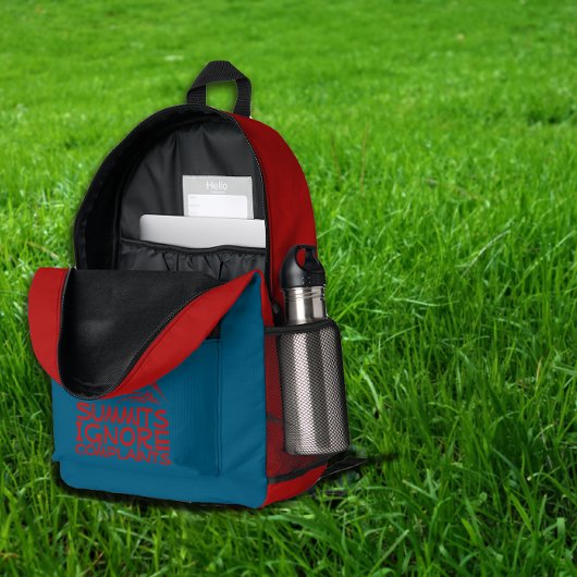 Minimal Mountain Art Hiking  blue red  Backpack Bedrukte Rugzak