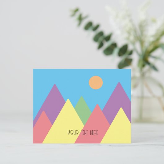 Minimal Mountain Art Simple MCM Briefkaart (Staand voorkant)