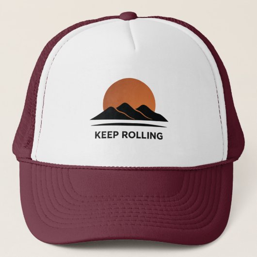 Minimal Mountain Design Sunset Trucker Hat Pet (Voorkant)