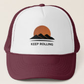 Minimal Mountain Design Sunset Trucker Hat Trucker Pet (Voorkant)
