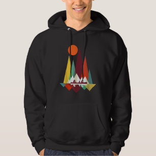 Minimal Mountain Geometry Outdoor Hiking Camping G Hoodie