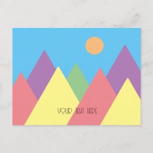 Minimal Mountain Simple MCM Mid Century Briefkaart
