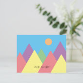 Minimal Mountain Simple MCM Mid Century Briefkaart (Staand voorkant)