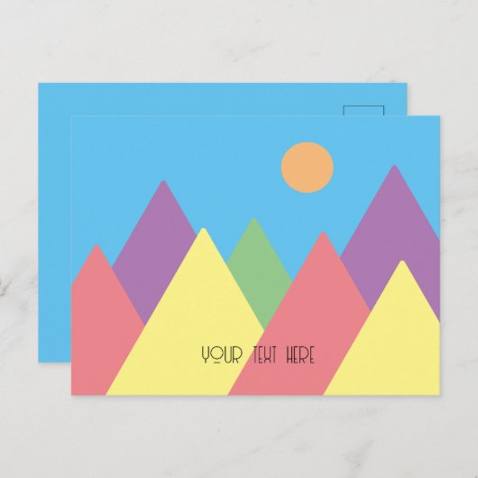 Minimal Mountain Simple MCM Mid Century Briefkaart (Voorkant / Achterkant)