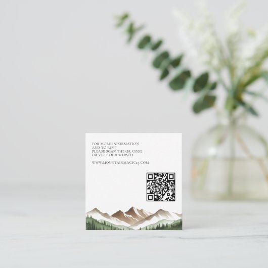 Minimal Mountains Foto QR-code Informatiekaartje (Staand voorkant)