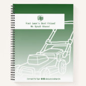 Minimal Mower Logo Green Lawn Care Notitieboek (Voorkant)