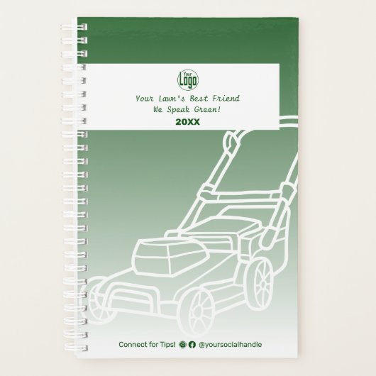 Minimal Mower Logo Green Lawn Care Planner (Voorkant)