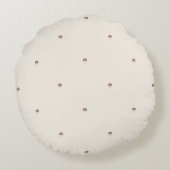 Minimal Mushroom Pattern Pillow – Light / Round Rond Kussen (Achterkant)