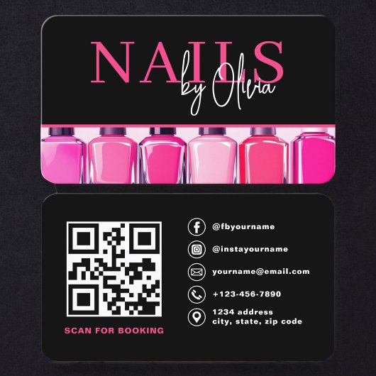 Minimal Nail Artist QR Code Visitekaartje